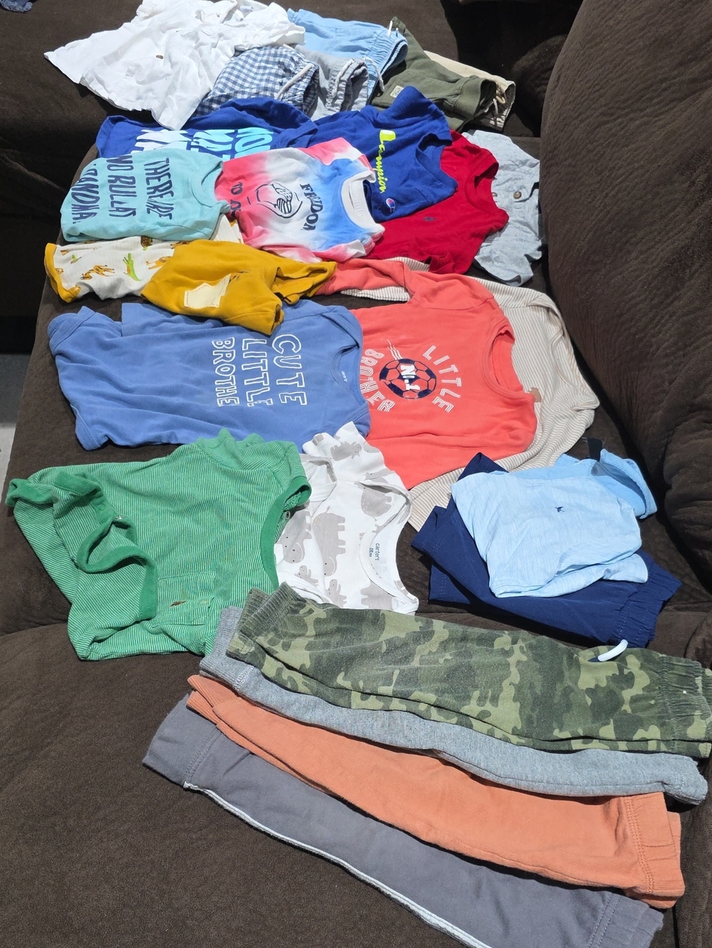 Assorted 18 Month Tees, Shorts LS&SS Onesies, Sweat Pants, Pajamas